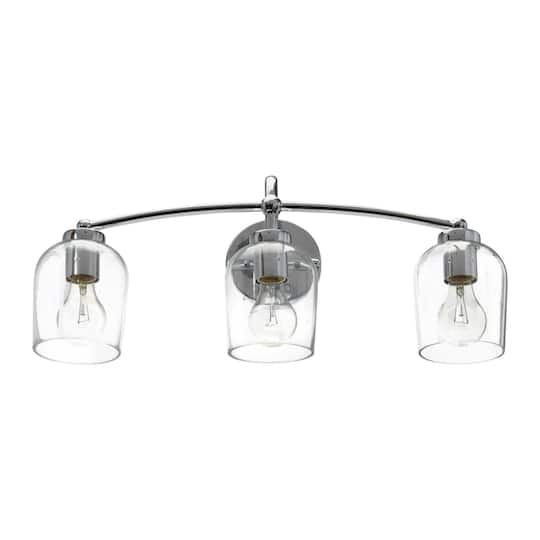 Hello Honey® Robert Stevenson Lighting Adrian Metal & Clear Glass 3-Light Vanity